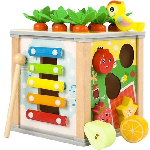 Houten educatieve kubus 5-in-1 voor kinderen