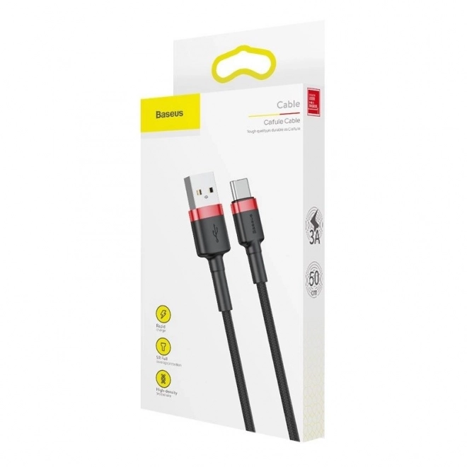 USB-C kabel Baseus Cafule 3A 1m rood-zwart