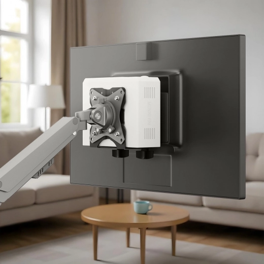 VESA-montage achter monitor en aan muur