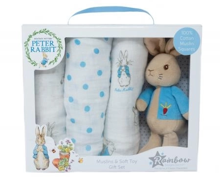 Cadeauset met luiers en konijn Petr
