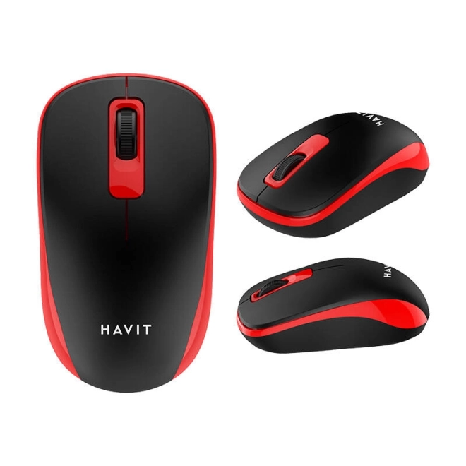 Universele draadloze muis Havit MS626GT (zwart en rood)