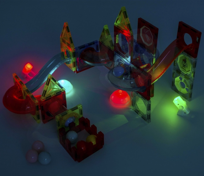 Lichtgevende magnetische knikkerbaan 75 stuks