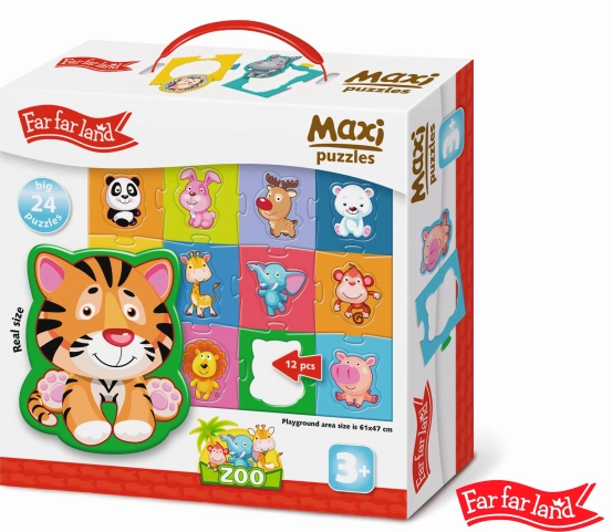Maxi Puzzel Dieren uit de Dierentuin 24 stukjes