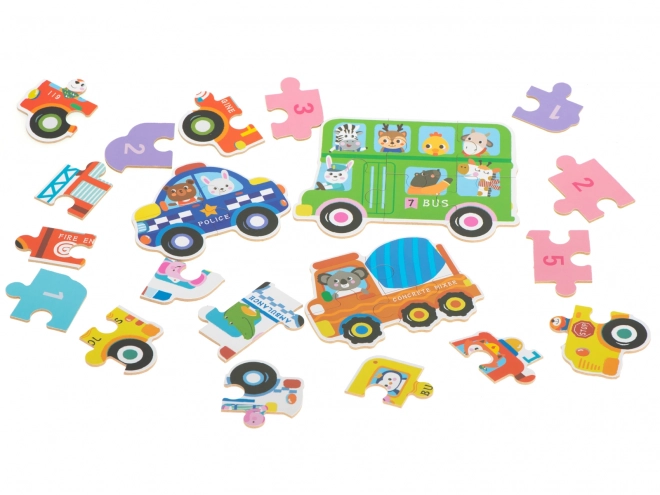 Puzzel in blikje - autootjes