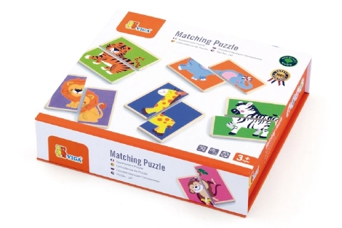 Houten koppel-puzzel dieren