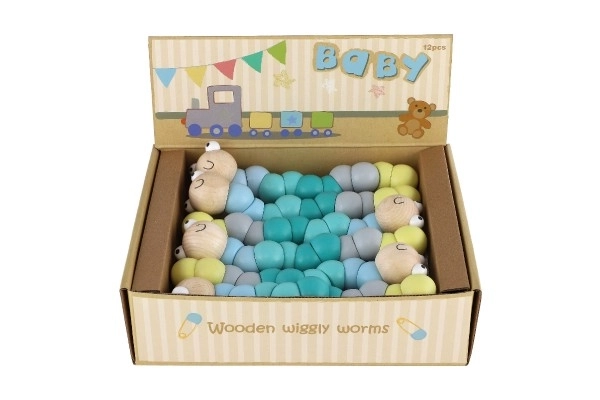 Scharnierende houten rups 16 cm