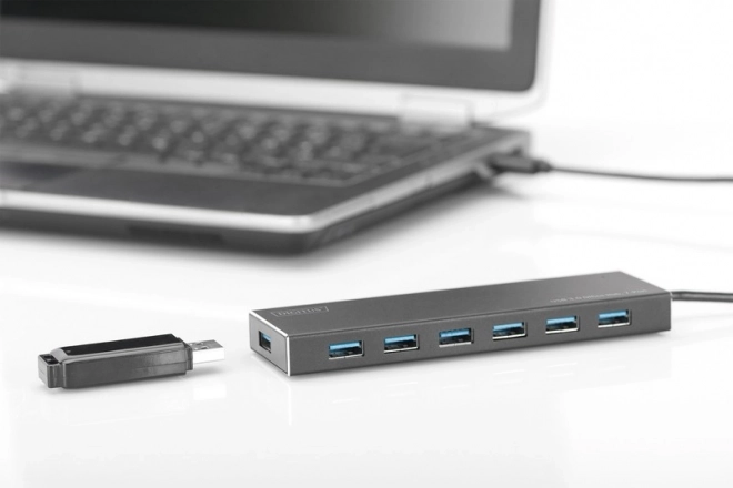 USB 3.0 hub 7-poorts, aluminium