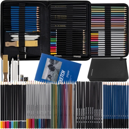 Schetsset 74 stuks in etui MAALEO