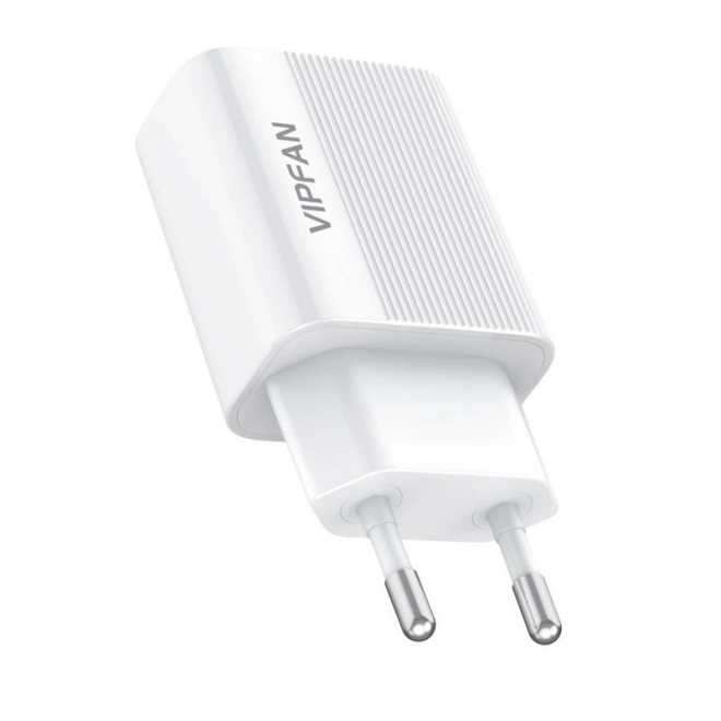 Netlader VFAN E01, 1x USB, 2,4A + Lightning-kabel (wit)