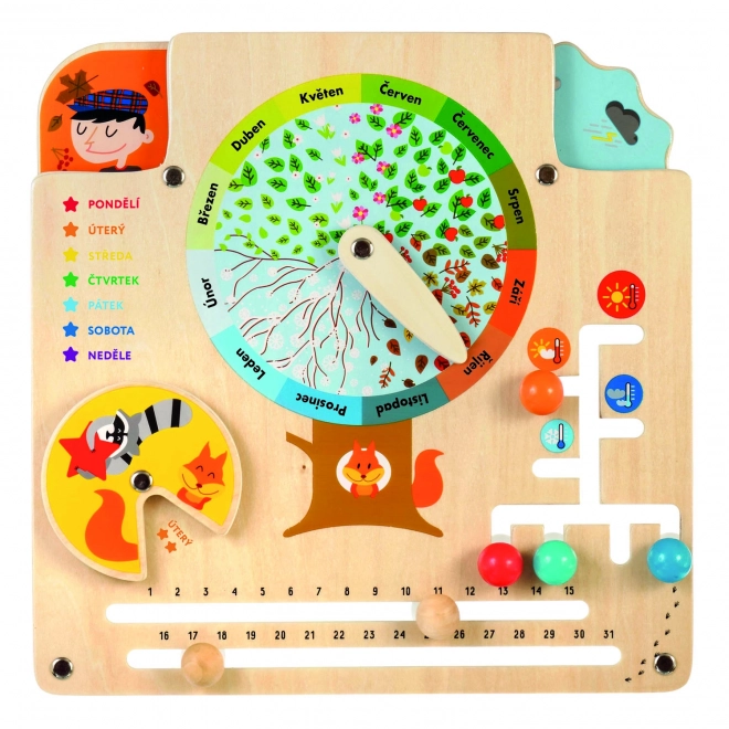 Lucy & Leo Natuurlijke Kalender - houten educatieve speelbord