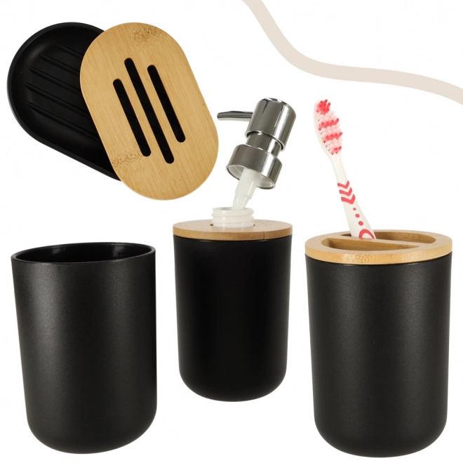 Elegante set badkamerdaccessoires 6 stuks zwart
