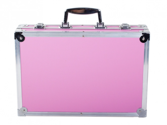 Creatieve roze kunstset 145 stuks in koffer