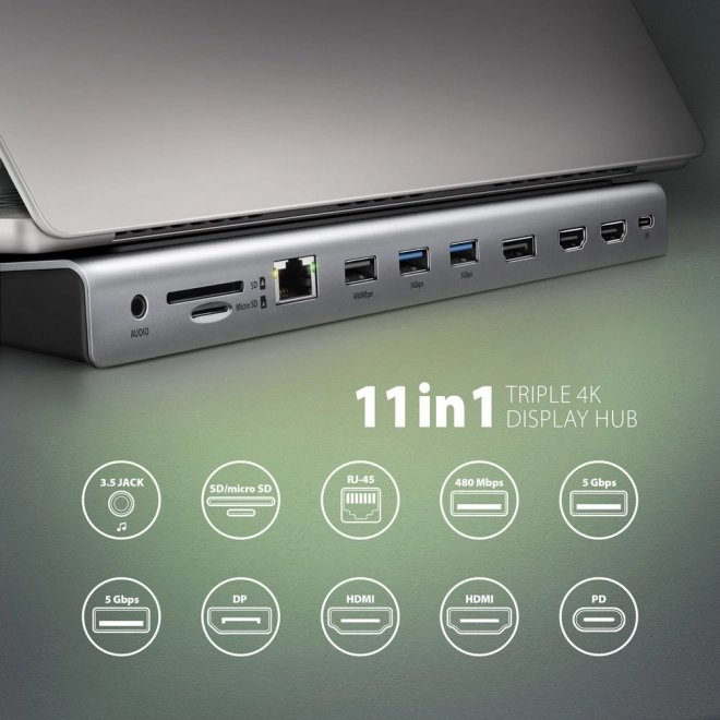 Multi-poorts USB-C hub 11in1 5Gbps