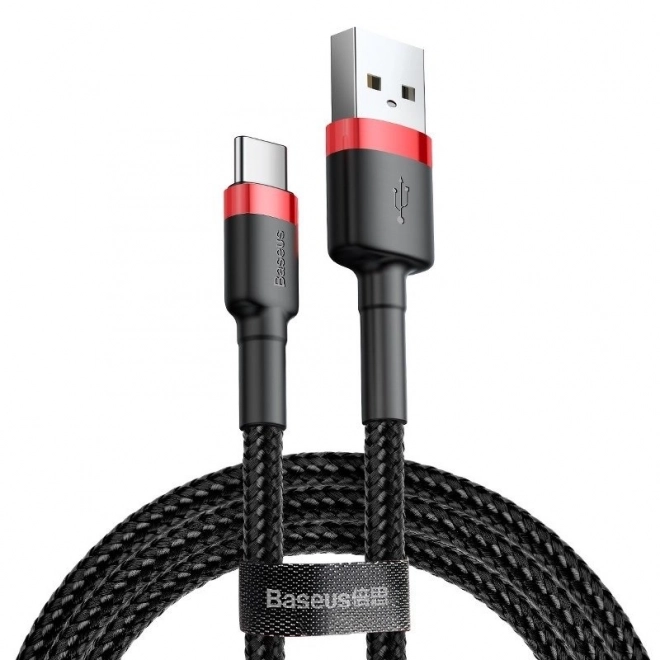 USB-C kabel Baseus Cafule 3A 1m rood-zwart