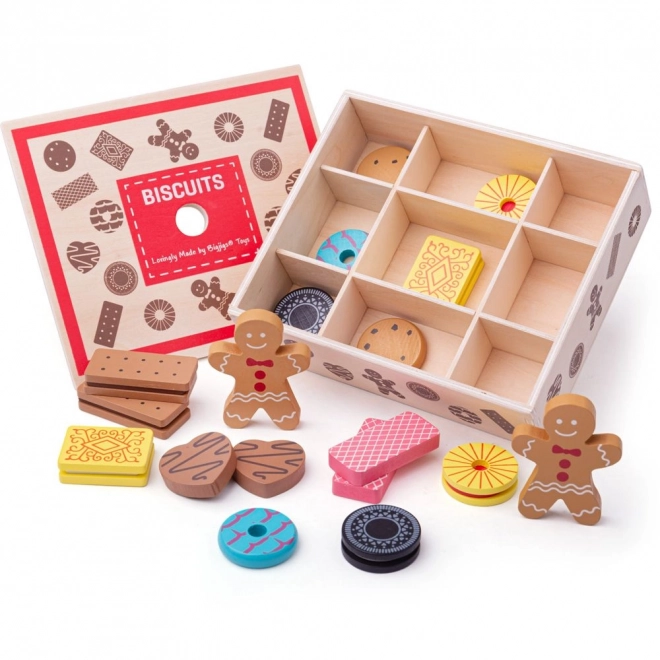 Bigjigs Speelgoeddoos met houten koekjes