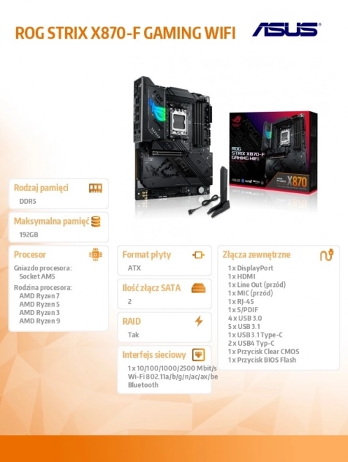 gaming moederbord ROG Strix X870-F Gaming WiFi