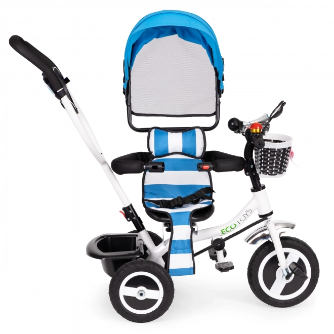 Driewieler, wielwagen, draaibaar blauw dak