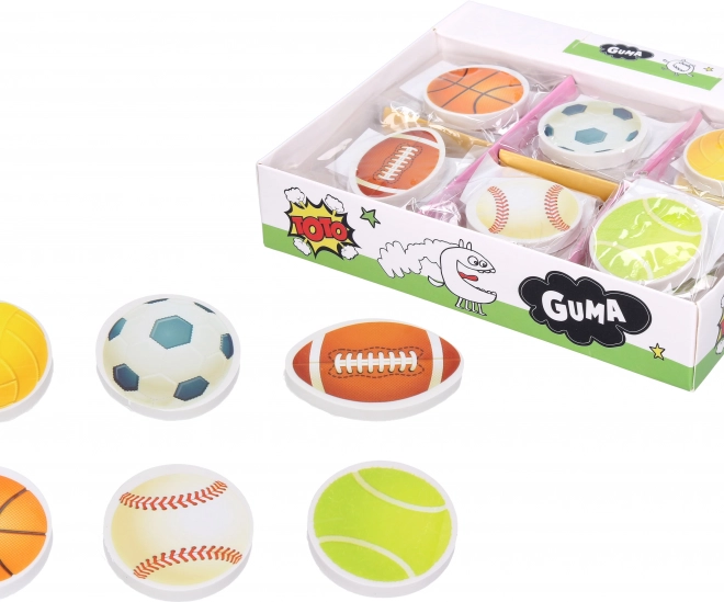 Gum voor uitgummen met sportief motief