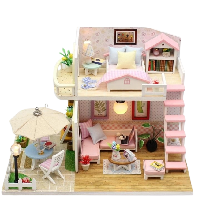 Tweelaags ontwerp met mini-meubilair