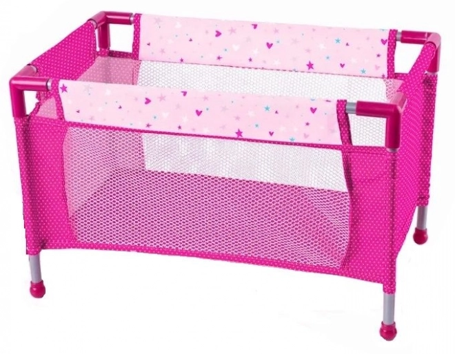 Grote set voor poppen met kinderwagen en bedje