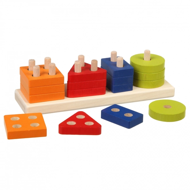 CUBIKA 15337 Sorteren van vormen V - houten puzzel 17 stukken