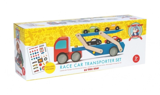 Houten vrachtwagen met autootjes Le Toy Van