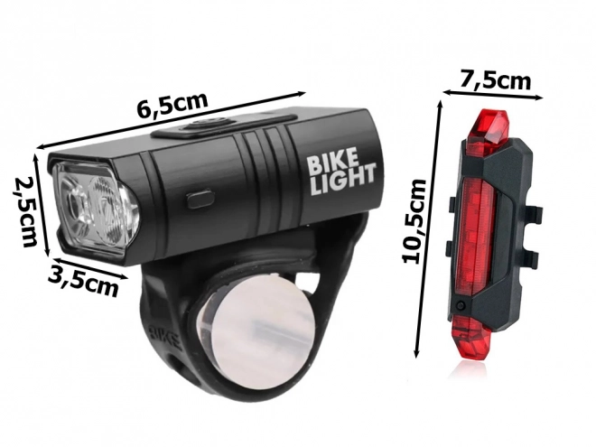 Set van LED-fietslampen met USB-opladen