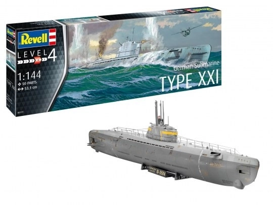 Plastic model Duitse onderzeeër TYPE XXI 1/144