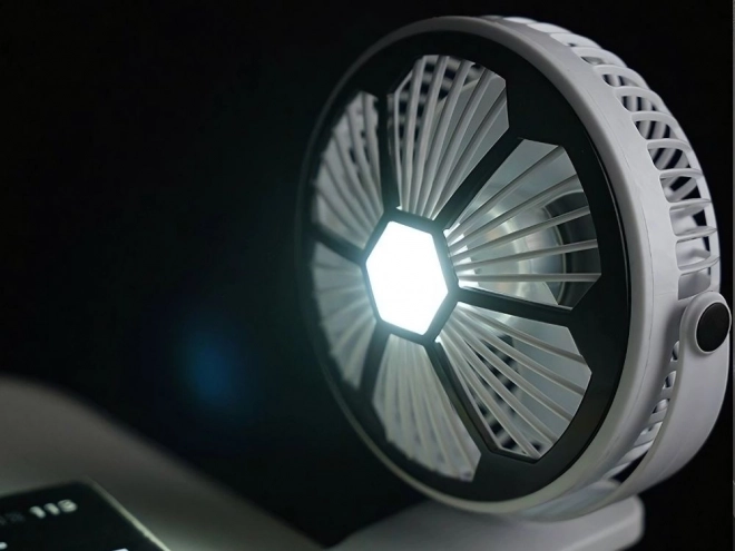 Tafelventilator met LED-licht en clip