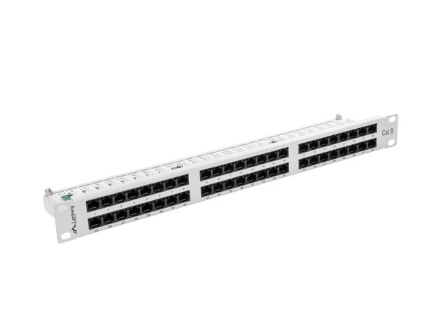 Patchpaneel 48 poorten 1U kat.6 grijs