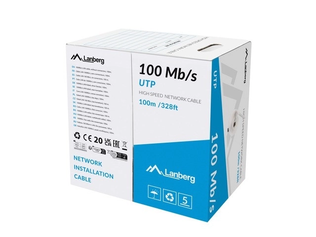 Grijze LAN UTP-netwerkkabel 100MB/s 100m