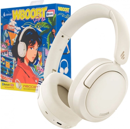 Draadloze koptelefoon EDIFIER W800BT Pro met ANC, beige