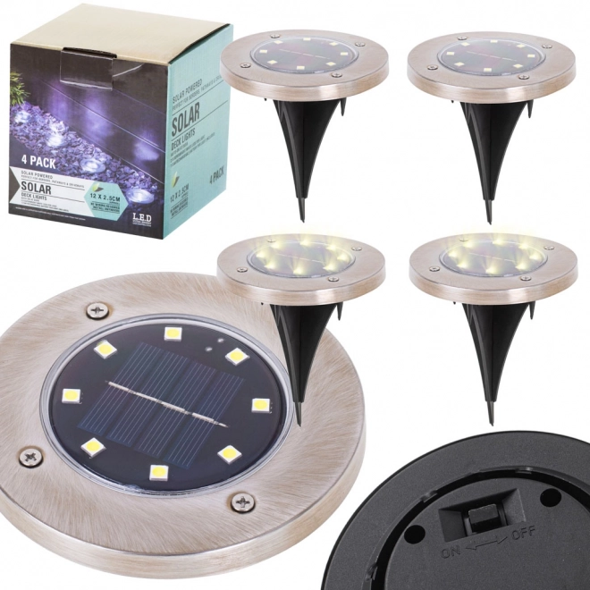 Tuin zonne-verlichting 8 LED 4 stuks - warm wit
