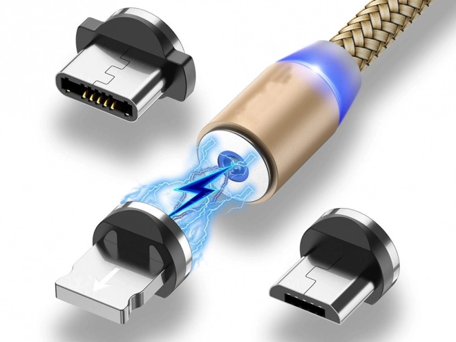 Magnetische oplaadkabel 3in1 micro USB, type-c en lightning, 1m