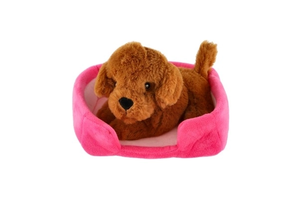 Diertje hondje in mandje pluche 4 kleuren 22x24cm 24m+