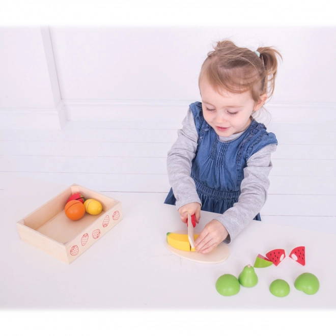 BIGJIGS TOYS houten snijfruit in opbergdoos