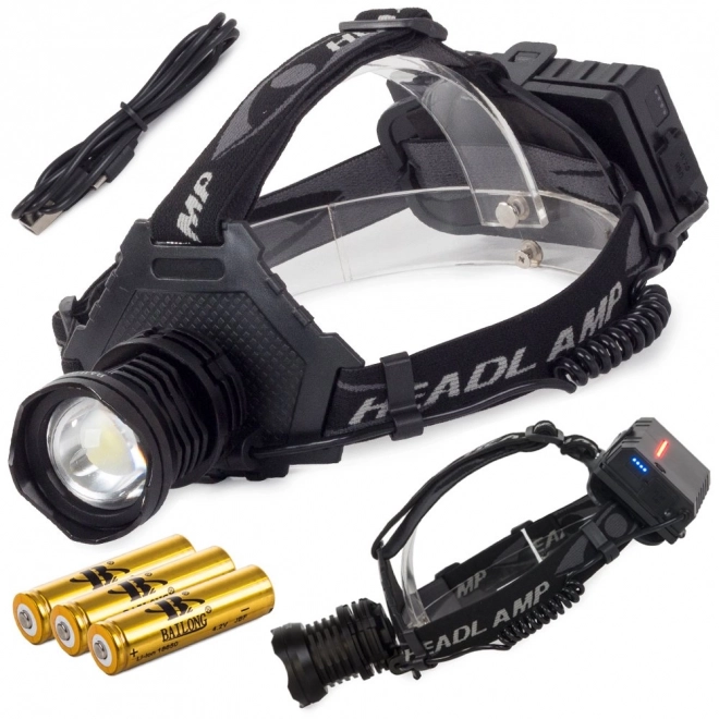 Bailong professionele hoofdlamp met powerbank