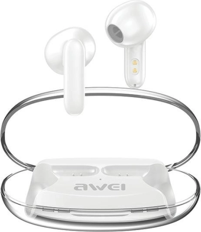 Draadloze oordopjes AWEI T85 met Bluetooth 5.3, TWS en ENC – wit