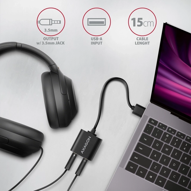 Externe geluidskaart USB 2.0 48kHz/16-bit stereo Axagon