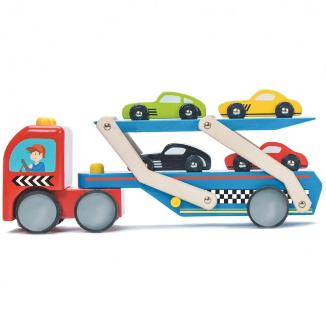 Houten vrachtwagen met autootjes Le Toy Van