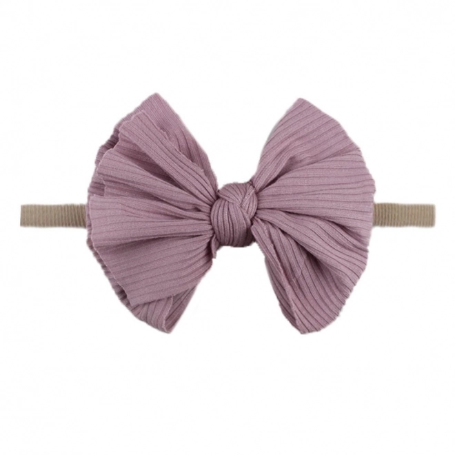 Baby hoofdband met strik - vuilroze