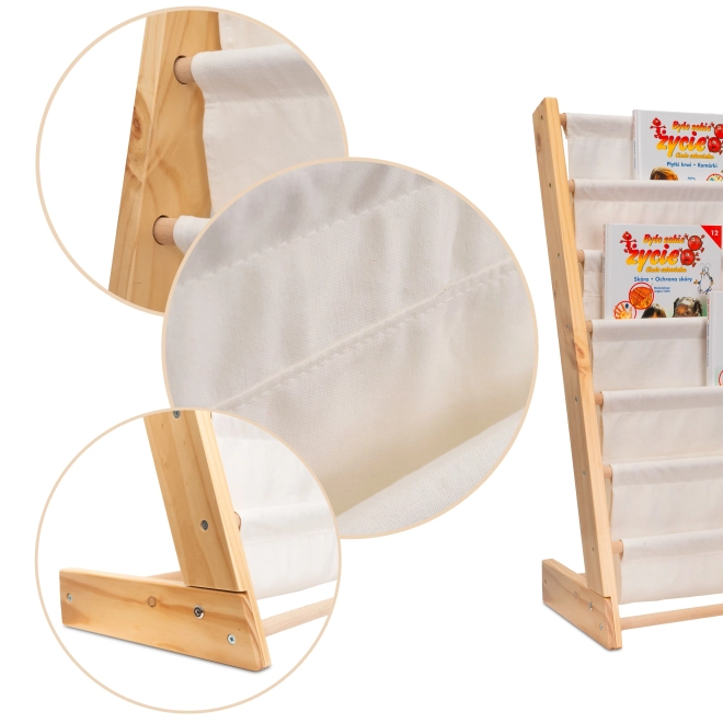 Kinder houten boekenrek met standaard 76,5 cm