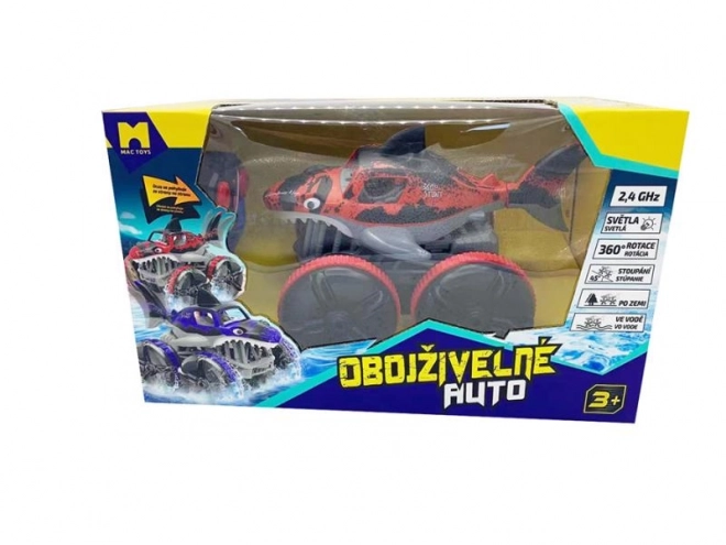 Amfibisch auto haai rood