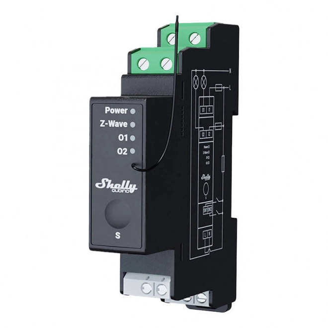 Shelly Qubino Pro 2PM tweekanaalsrelais met energiemeting