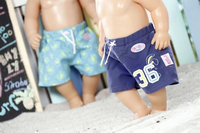 Baby born strand zomershorts blauw