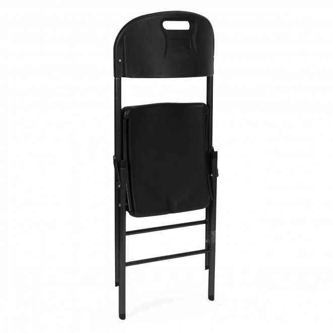 Set van 2 opvouwbare stoelen ModernHome, metalen constructie, HDPE, zwart