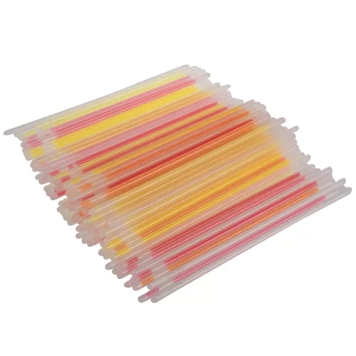 Fluorescerende armbanden en staafjes 100 stuks met connectors