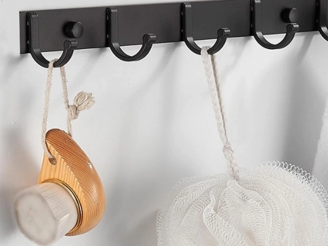 Muurbevestigde handdoekhaak voor de badkamer met 5 haken