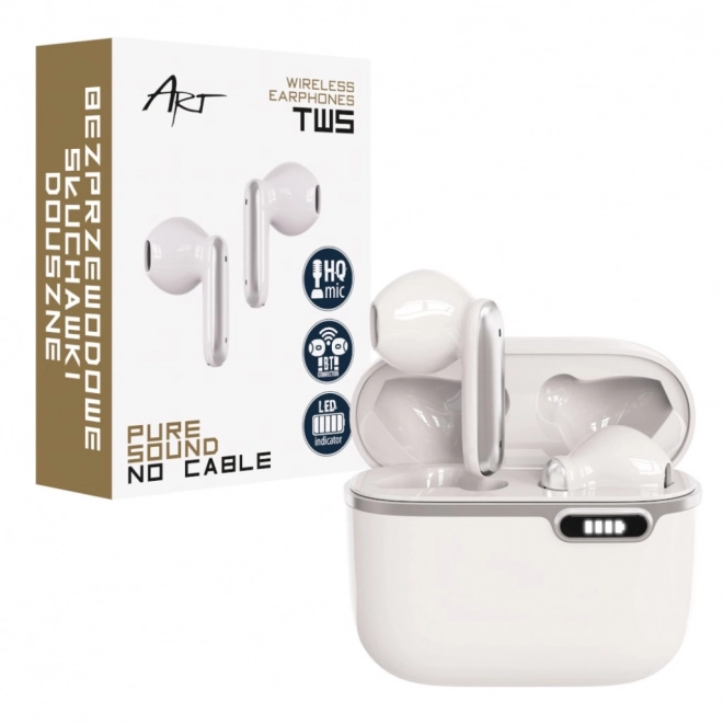Bluetooth oortelefoon met HQ microfoon TWS wit