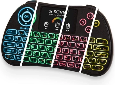 draadloos verlicht mini-toetsenbord met touchpad RGB voor smart-tv, tv-box, consoles en pc